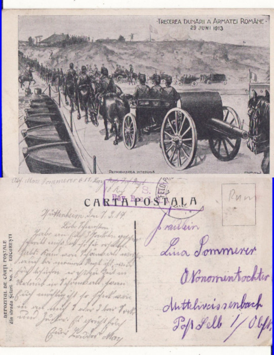 Trecerea Dunarii-Razboiul balcanic 1913-militara