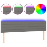 Cumpara ieftin Tablie de pat cu LED, gri inchis, 200x5x78/88 cm, textil