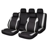 Set huse scaune auto Premium, model DIAMOND Core, design Sportiv, universale, ergonomice, Piele Ecologica Matlasata, culoare Negru/Gri