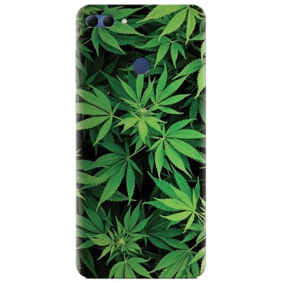 Husa silicon pentru Huawei Y9 2018, Green Leaf Pattern foto