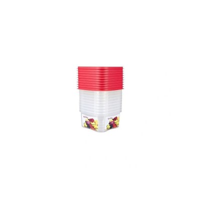 Set 10 cutii alimente Rainbow, 630 ml, rosii foto