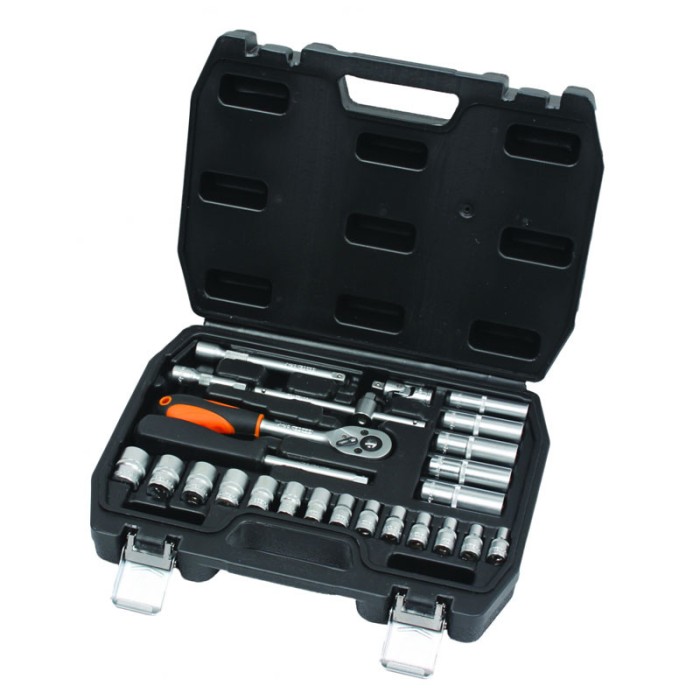 Set chei tubulare Cr-V Gadget, 1/4 inch, cutie depozitare inclusa, 26 piese