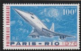 Polynesia 1976 - Transporturi , Aviatie , Concorde , Paris-Rio de Janeiro , dantelat .MNH , Mi.208