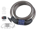 Antifurt cu cifru, otel cu manson plastic cauciucat, 12 mm x 120 cm