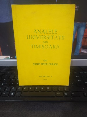 Analele Universității din Timișoara seria Științe fizice-chimice fasc 2 1978 003 foto