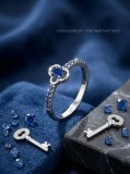 Cumpara ieftin Inel din Argint 925 Aurum Jewelry , The Heart-Key Ring cu Cristale Safir