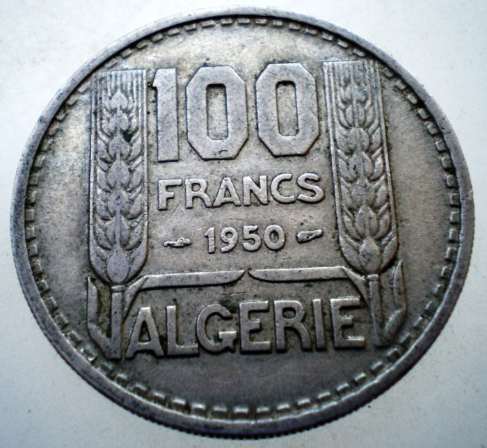 7.333 ALGERIA OCUPATIE FRANCEZA 100 FRANCS FRANCI 1950