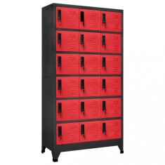 vidaXL Fișet, antracit și roșu, 90x40x180 cm, oțel