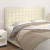 VidaXL Tăblie de pat cu aripioare, crem, 203x23x118/128 cm, piele eco 3118066