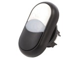 Comutator dublu 22mm alb/negru IP66 plat