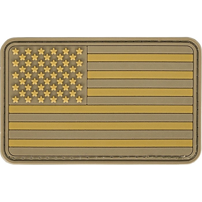 Ecuson 3D PVC USA Flag Velcro Coyote MFH
