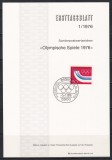 Germania 1976 - Jocurile Olimpice de iarnă - Innsbruck, Carton filatelic