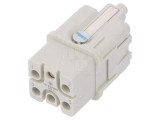Conector HDC cu Inserturi de Contact Mamă S-QD5/0 PIN 6 5 PE