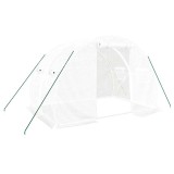 Cumpara ieftin Sera cu un cadru din otel, alb, 6 m&sup2;, 3x2x2 m