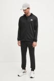 Adidas trening 3S FT TT TS bărbați, culoarea negru, JC5375