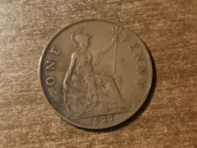 C50 - Moneda foarte veche - Anglia - one penny - 1927 foto