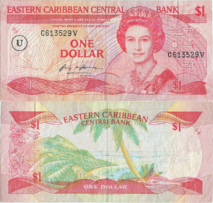 1988, 1 Dollar (P-21u) - Anguilla (Statele Caribiene de Est)