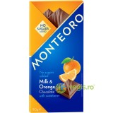 Ciocolata cu Lapte si Portocale fara Zahar Adaugat Monteoro 90g