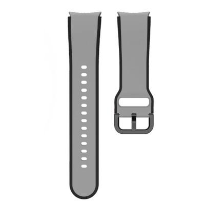 Curea din silicon 20 mm THD pentru Samsung Galaxy Watch 5 44 mm/40 mm si Samsung Galaxy Watch 5 Pro 45 mm, model Dual Tone, culoarea gri/negru foto