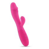 Vibratoare iepuras - Crushious Blossoms Iepuras Vibrator cu 30 de Vibratii Reincarcabil Roz Aprins Gland Realist si Lubrifiant Gratuit