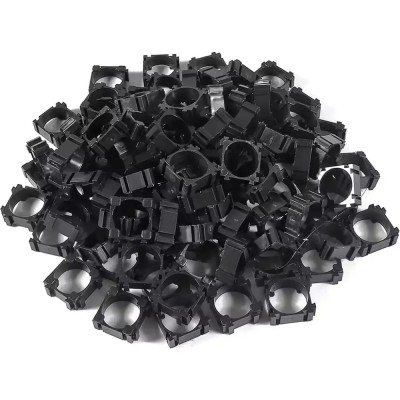 Set 100 Suporturi Modulare pentru Celule Li-Ion 18650 &amp;ndash; Cleme Fixare Banc Baterii ABS foto