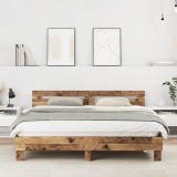 VidaXL Cadru de pat cu headboard Lemn Vechi 180 x 200 cm Lemn compozit