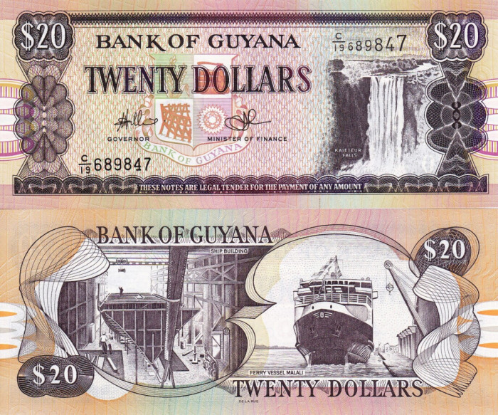 GUYANA 20 dollars ND 2009 UNC!!!