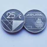 3266 Aruba 25 cents 1991 Beatrix / Willem-Alexander km 3 aUnc-UNC, America Centrala si de Sud