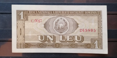Romania, 1 leu 1966, Aunc-Unc, seria C.0017/269805 foto