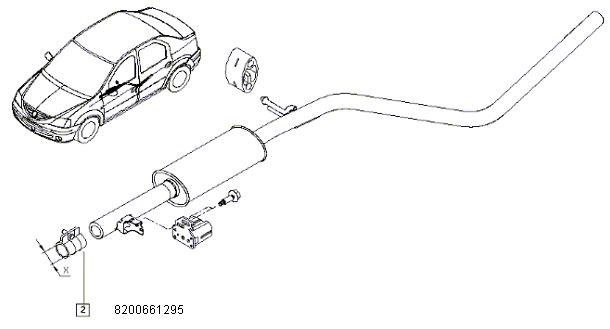 Conector Teava Esapament 46/49.5X95 (Intermediara Logan) 44459 100.649.00.00