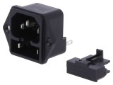 Conector alimentare AC soclu tată 10A 250VAC IEC 60320