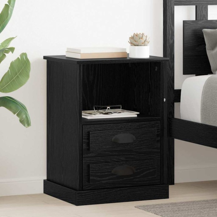 vidaXL Dulap de noapte Stejar negru 43 x 36 x 60 cm Lemn compozit 881400