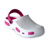 Papuci/saboti, clogs, pentru femei, spuma EVA, alb si roz, marimea 36, Jose Amorales