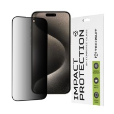 Folie pentru iPhone 15 Pro Max - Techsuit 111D Privacy Full&nbsp;Glue - Black