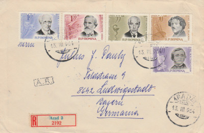 1964 Romania - Plic filatelic serie completa Mari aniversari culturale, LP 566 foto