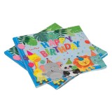 Set 12 Servetele de Masa pentru Petrecere, tematica Animale 33x33cm