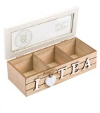 Cutie ceai 3 compartimente, I love tea