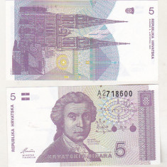 bnk bn Croatia 5 dinari 1991 unc