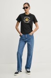 Converse tricou din bumbac femei, culoarea negru, 10026756-A02