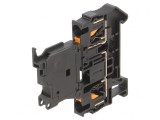 Conector de &Icirc;mbinare pentru Șine 0,2-6mm2 1 Piste 2 Borne Negru