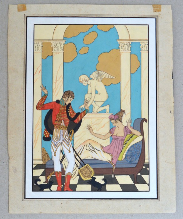 Guasa pe hartie cupie dupa George Barbier &quot;Falbalas &amp; Fanfreluches&quot; 1921