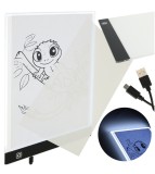 Tabla de desen A4 cu iluminare LED pentru desenat, cu incarcare Micro USB, negru