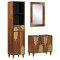 Set dulap baie 3 buc. Maro miere Lemn de mango solid - 1