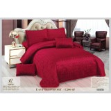 Cumpara ieftin Cuvertura de pat si 4 Fete de Perna din Catifea, Matlasata, 220 x 240 cm, Set 5 piese, Rosu - EAT305