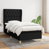 VidaXL Pat box spring cu saltea, negru, 80x200 cm, textil 3128719