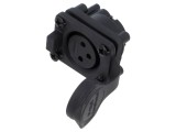 Conector XLR 3 pini IP65 AMPHENOL soclu mamă AXS 15A 133V lipire