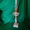 LAMPA CU PETROL CU BAZINUL PICTAT SI PICIOR DIN PORTELAN - FRANTA anii 1900
