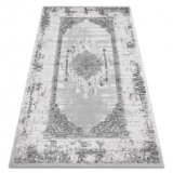 Covor acril VALS 8801 Cadru Ornament fildeş / gri, 100x200 cm