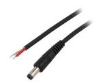 Cablu Electric Negru 1x1mm2 DC 5,5/2,1 0,5m, WEST POL
