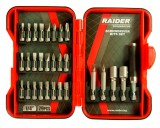Set biti si adaptoare pentru surubelnita 29 piese, Raider 157792